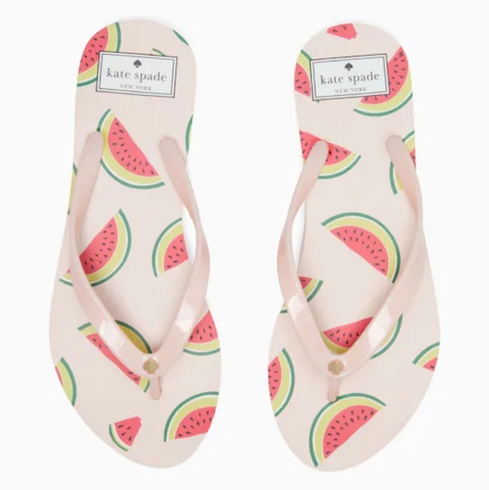 kate Spade New York Women's Fiji Watermelon Flip Flops Sandals Size 8 - Picture 4 of 7